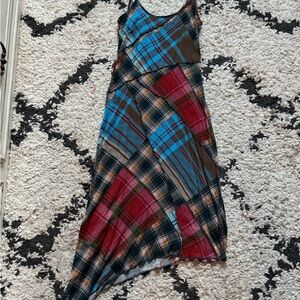 Colorful Plaid Patchwork Dress